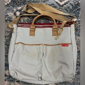 Special Edition Skip and Hop Large Diaper Bag, Grey & White Striped